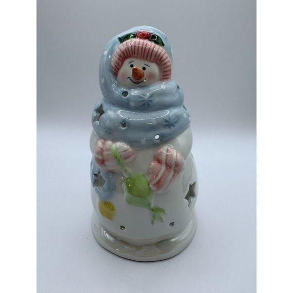 Ceramic Snowman Candle Holders Set Of 2 For Holiday Decor - Picture 9 of 14